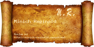 Minich Reginald névjegykártya